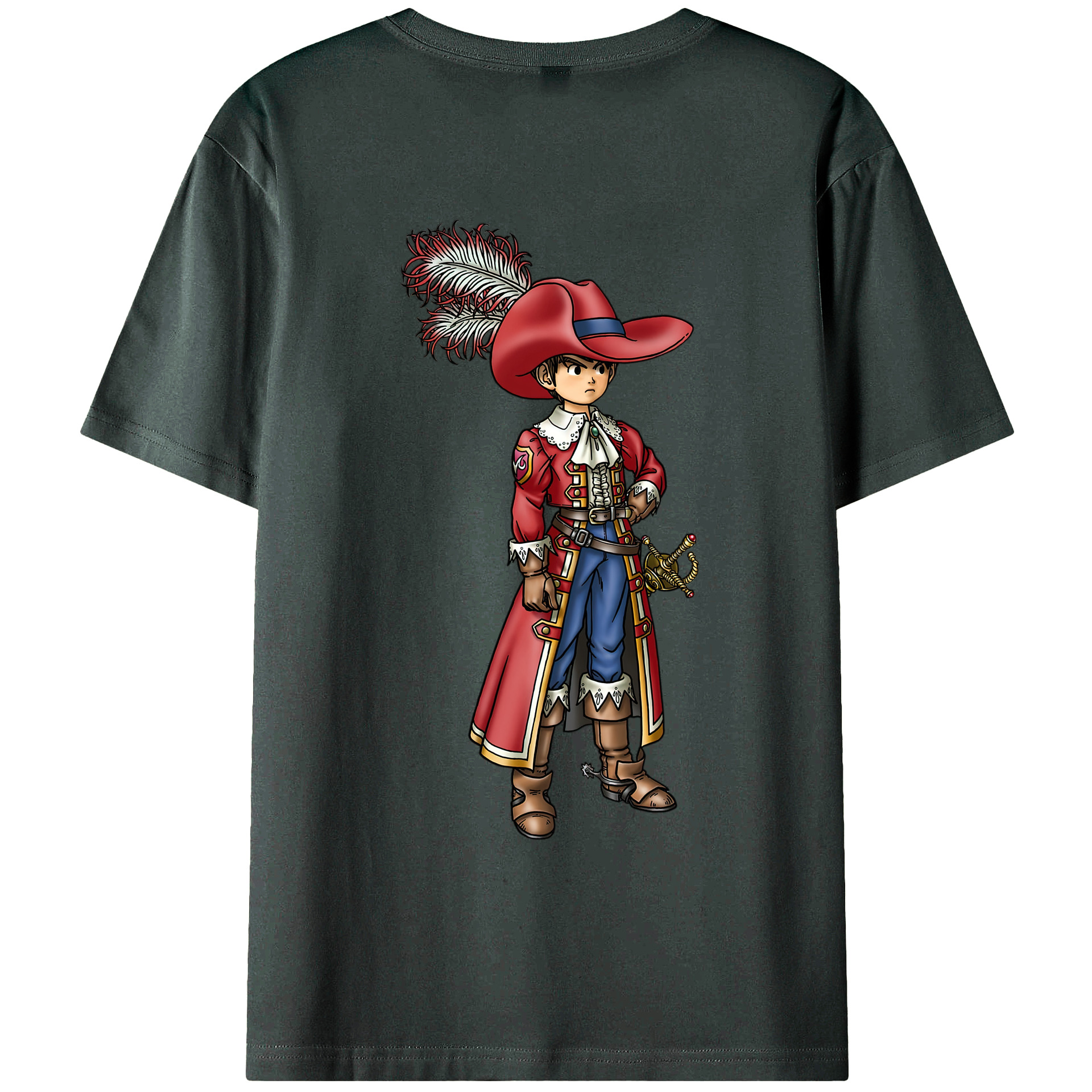 （画像用） ドラゴンクエスト Doragon Kuesuto Dragon Quest 綿100％ メンズ半袖Tシャツ（バックプリント） 通気性